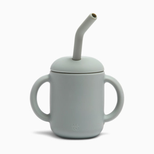 AEIOU Sippy Cup with Straw - Sage