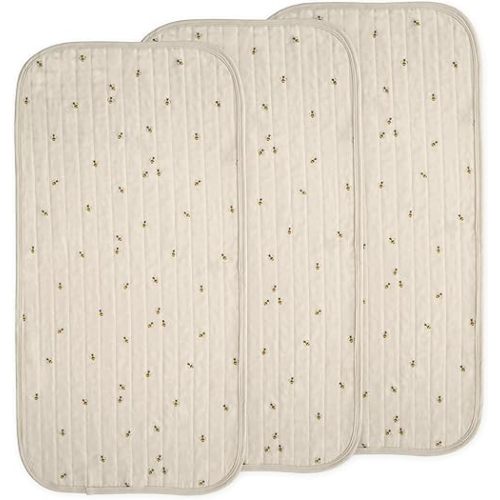 mushie Waterproof Changing Pad Liners | 100% Organic Cotton | Set of 3 (Bees Combo)