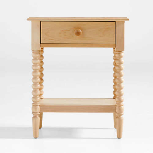 Jenny Lind Maple Wood Spindle Kids Nightstand with Drawer