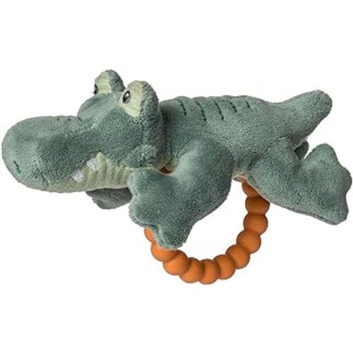 Mary Meyer Soft Baby Rattle with Soothing Teether Ring, 6-Inches, Afrique Alligator