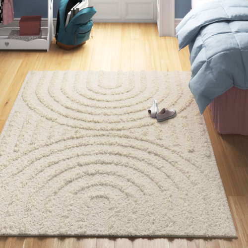 Bartletto Beige Shag Area Rug