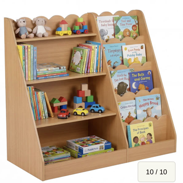 HONEY JOY Kids Bookshelf, Toddler Bookcase Toy Organizer