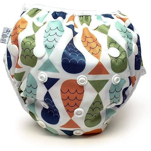 Reusable Baby Swim Diapers (Sizes N–5) – Adjustable, Easy-Wash Nageuret Reusable Swim Diaper Kids Soft, Breathable, Waterproof Swim Wear for Baby & Newborn! (Sea Friends)