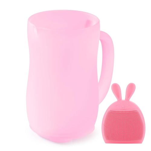 Holinduk HOLINDK Baby Bath Rinse Cup - Food - grade Silicone, 25 fl. oz Large Capacity, Gentle and Comfortable Rinsing (pink)