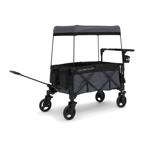 Delta Children Adventure Stroller Wagon, Grey/Black
