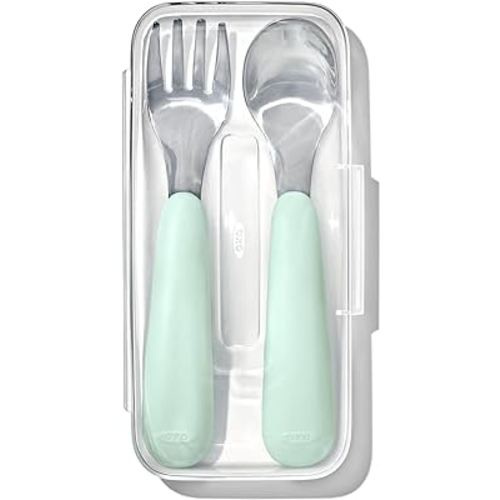 OXO Tot On-The-Go Fork and Spoon Set - Opal