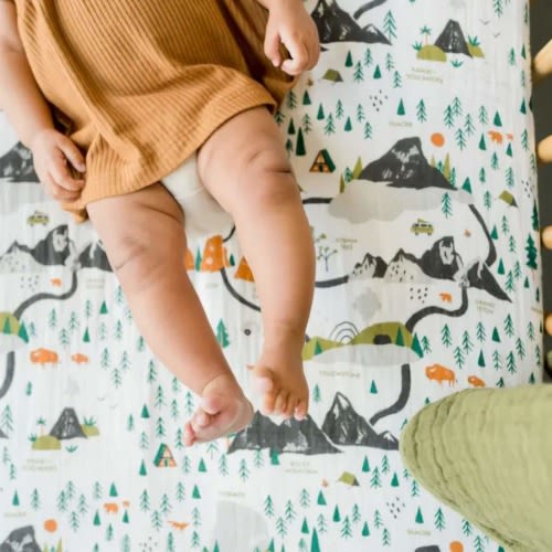 National Parks Crib Sheet | Muslin Crib Sheet | Gender Neutral | Boho Baby