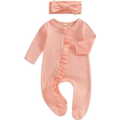 Ayalinggo My First Baby Girl Valentines Day Outfit Knit Onesie Ruffle Romper Newborn Coming Home Outfit Infant Clothes