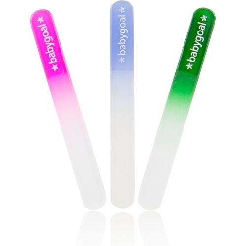 Newborn Baby Nail File 3 Pack with a Pouch, Emery Board Glass Crystal for Newborns, Toddlers, Infant, Babies & Young Children - Gift for Babies, New Moms 3NF03