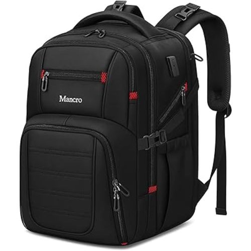 Mancro Dad Diaper Bag Backpack - Large Waterproof Travel Baby Bag for Men with Detachable Bottle Bag & Insulated Pocket, Black