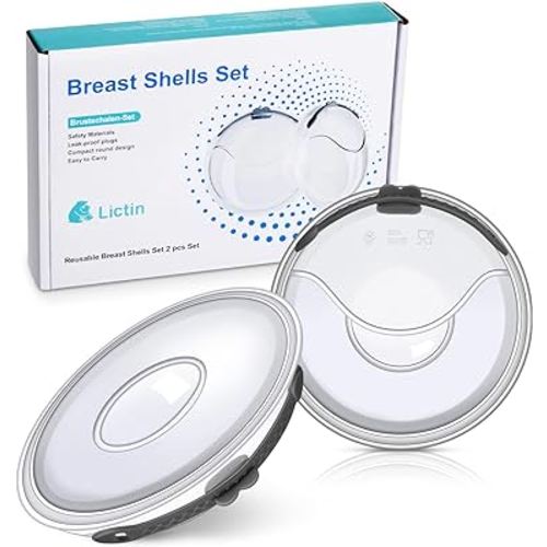 Lictin Breast Shells, 2PCS Milk Collector, 60ML Milk Catcher, Reusable Nursing Cup, Silicone Breast Milk Collector, Milk Savers for Breastfeeding, Nipple Shells