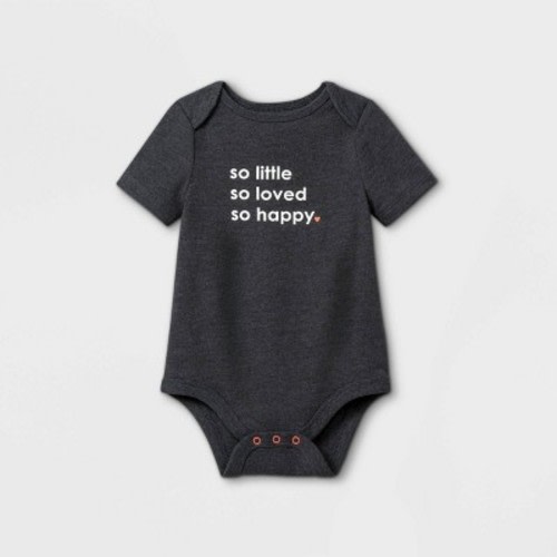 Baby 'So Little' Short Sleeve Bodysuit - Cat & Jack™ Charcoal Gray