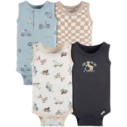 Gerber Baby Boys' Multi-pack Sleeveless Onesies Bodysuit