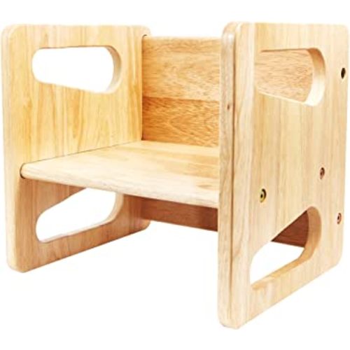 Montessori Weaning Table and Chair (12 inch) - Solid Wooden Toddler Chair/Table - Cube Chair for Toddlers - Hardwood - Kids Montessori Furniture
