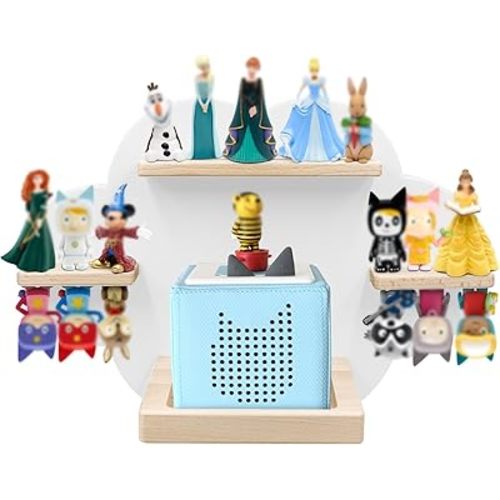 for TonieBox and Tonie Shelf Cloud,Tonies Storage for 12-20 Tonie Figures Characters Magnetic Wall Shelf for Tonies Toniebox, Charging Station (White)