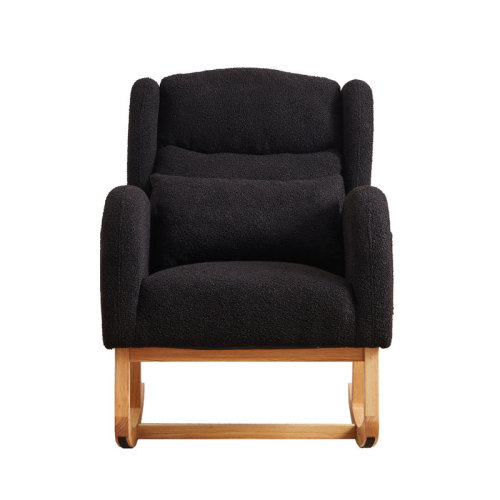 George Oliver Plush Oversized Rocking Chair with High Backrest and Side Pockets & Reviews | Wayfair