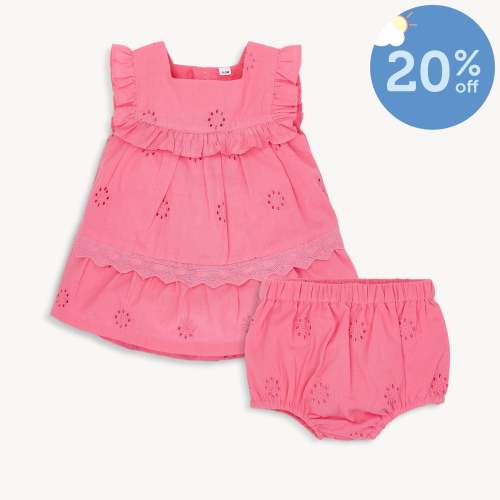 all a-flutter cotton poplin magnetic little baby ruffle sleeve dress + – Magnetic Me