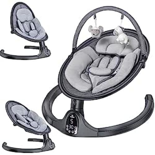 BabyBond Baby Swings for Infants to Toddler | Bluetooth Baby Swing with 3 Seat Positions | 5 Natural Sway Motion | Bluetooth Music | 5-Point Harness | includes Remote Control - Black