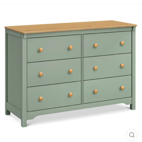 Shea 6-Drawer Dresser - Light Sage/Honey
