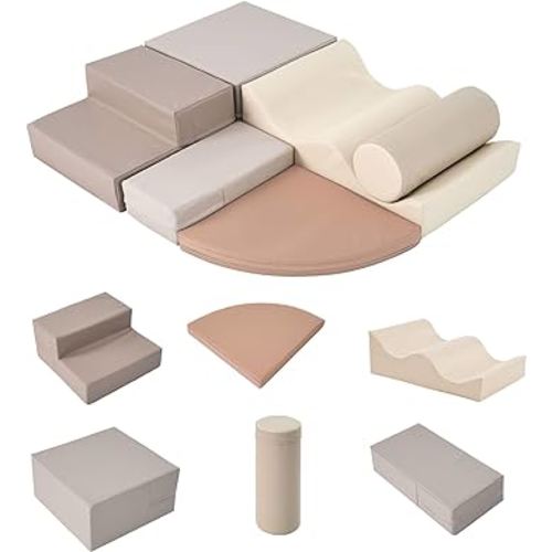 Merax Climbing Toys for Toddlers, Soft Climb and Crawl Playset Indoor Baby Soft Foam Blocks for Climbing, Crawling, 6-Piece