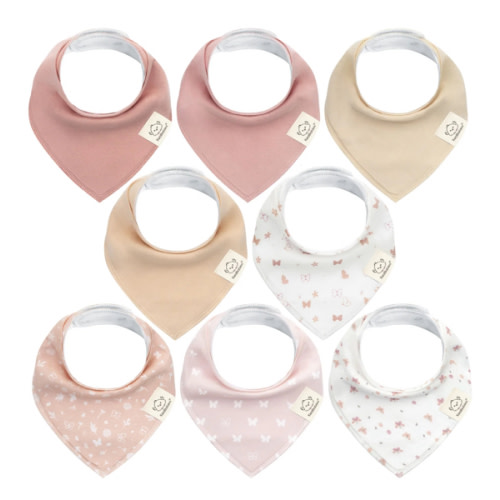 8-Pack Organic Bandana Bibs (Girl)
