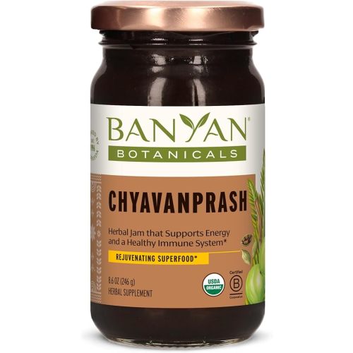 Banyan Botanicals Chyavanprash – Organic Ayurvedic Herbal Jam with Raw Honey, Amla & Ashwagandha – Vitalizing Superfood Immune Support Supplement* – 9.4 oz – Non GMO Sustainably Sourced Gluten Free