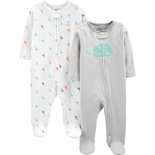 Simple Joys by Carter's unisex-baby Neutral 2-pack Cotton Footed Sleep and Play