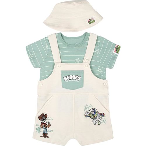 Disney Baby Boys' Tee and Shortall Set with Bucket Hat Newborn to Infant