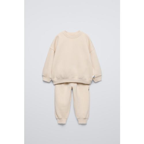 LABEL SWEATSHIRT AND JOGGERS MATCHING SET - Black | ZARA United States