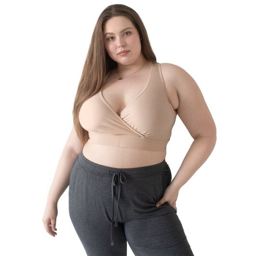 French Terry Racerback Nursing & Sleep Bra | Beige