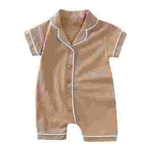 Ovbmpzd Baby Bodysuits Coffee Cotton Short Sleeve Buttons Colorblock Lapel Collar Sleepwear Preemie Onesies Boy 3 Months
