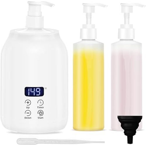 Lotion Warmer, Oil Warmer for SPA Massage Therapy & Personal Use, Quick Oil Warmer Heats Up, with Two Oil Bottles, Adjustable and Constant Temperature