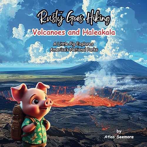 Rusty Goes Hiking Volcanoes and Haleakala: A Little Pig Explores America's National Parks (Rusty Goes Hiking, A Little Pig Explores America's National Parks) Paperback – Large Print, May 25, 2024