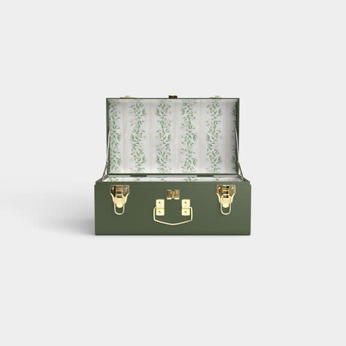 Mini Trunk - Green - Darling Dogwood / Embroidery