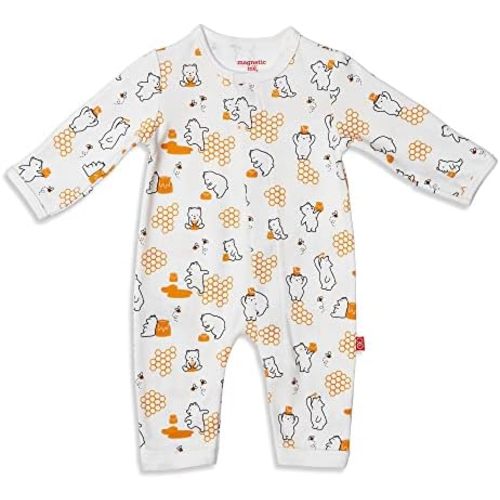 Magnetic Me Cotton Magnetic Coveralls | Super Soft Organic Cotton Fabric | Baby Onsie Available in Sizes NB - 24M