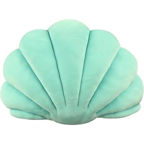 Seashell Pillow Sea Shaped Decorative Princess Throw Pillow 3D Velvet Soft Ocean Cute Throw Pillows for Bed Couch Chair Sofa Room 18 X 13 inch