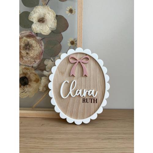 baby girl name sign for hospital birth announcement coquette bow name sign for newborn photos name reveal pink bow baby name gender reveal