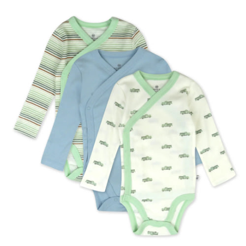 3-Pack Organic Cotton Long Sleeve Side-Snap Bodysuits | Honest Baby Clothing