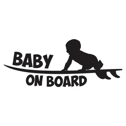 Baby On Board Car Decal - Surfer Baby