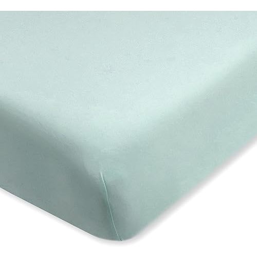 HonestBaby Fitted Crib Sheets Fits Standard Mattress Bassinet, Mini Prints 100% Organic Cotton Baby Boys, Girls, Unisex, Sage Fitted Crib Sheet, One Size