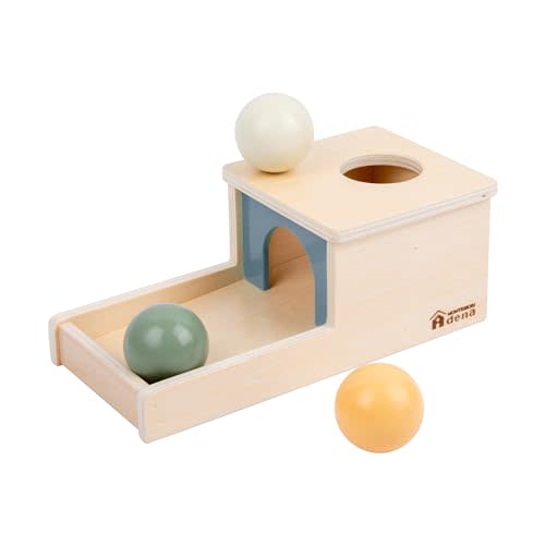 Adena Montessori Wooden Toy for 6-12 Month Baby 3 Balls,Sorting and Stacking Colorful Learning Education Toy for Toddler Kid 1-2 Year Old, Preschool Developmental Girl and Boy Gift