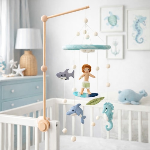Baby Mobile - Surfer Boy & Ocean Creatures