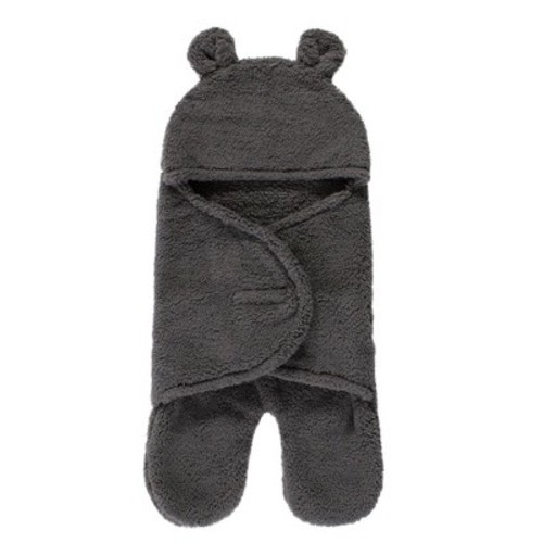 Hudson Baby Unisex Animal Faux Shearling Baby Outdoor Stroller Sack Wrap, Charcoal, One Size