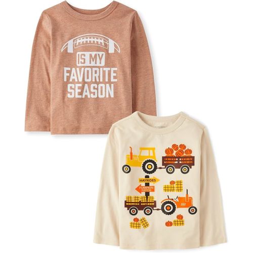 The Children's Place Baby Boys' and Toddler All Holidays Long Sleeve Graphic T-Shirts 3T