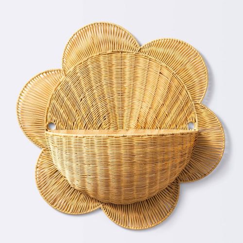 Floral Rattan Wall Hanging Decorative Basket - Cloud Island™