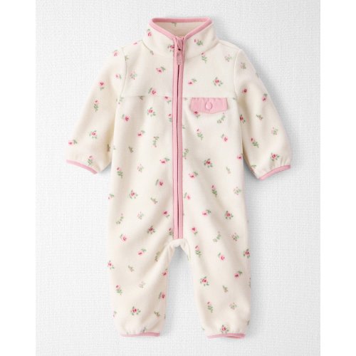 Baby Girl Recycled Microfleece Jumpsuit in Radiant Rose Print | Carter's