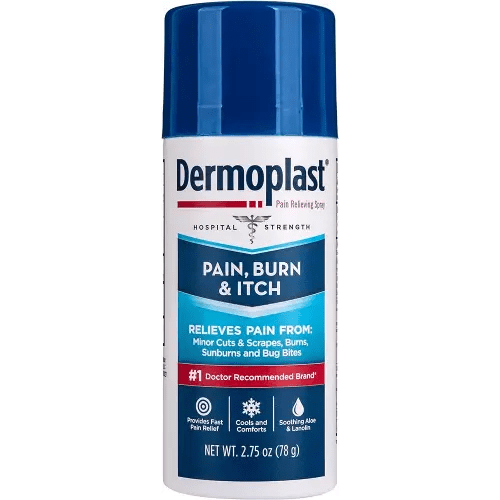 Dermoplast Pain, Burn & Itch Relief Spray for Minor Cuts, Burns and Bug Bites, 2.75 Oz (Packaging May Vary)