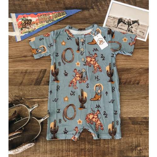 LWB Cowboy Shorts Romper - Vintage Indigo