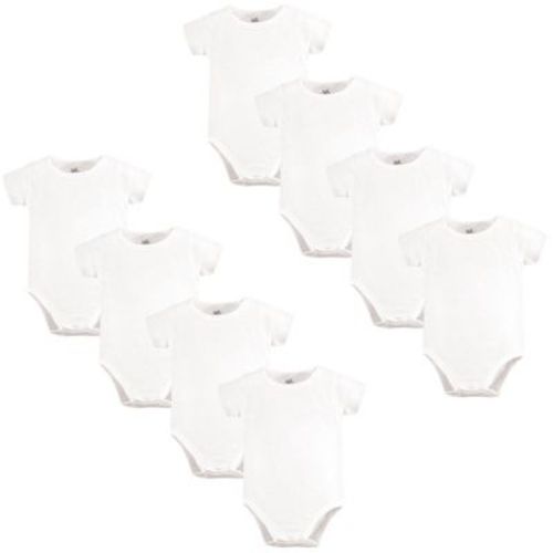 Touched By Nature Organic Cotton Bodysuits 8pk, White, 0-3 Months