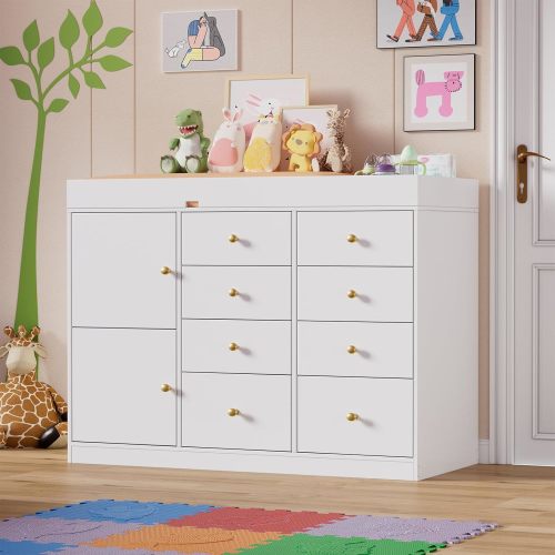 PAKASEPT 43.3-in W white Freestanding -Mount Changing Table
